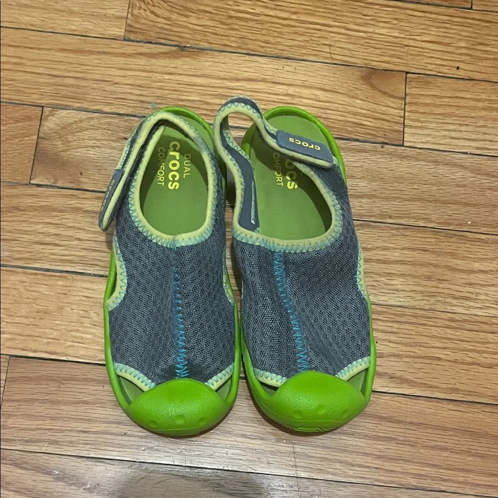 Crocs Kids' Lime and Gray Water Shoes